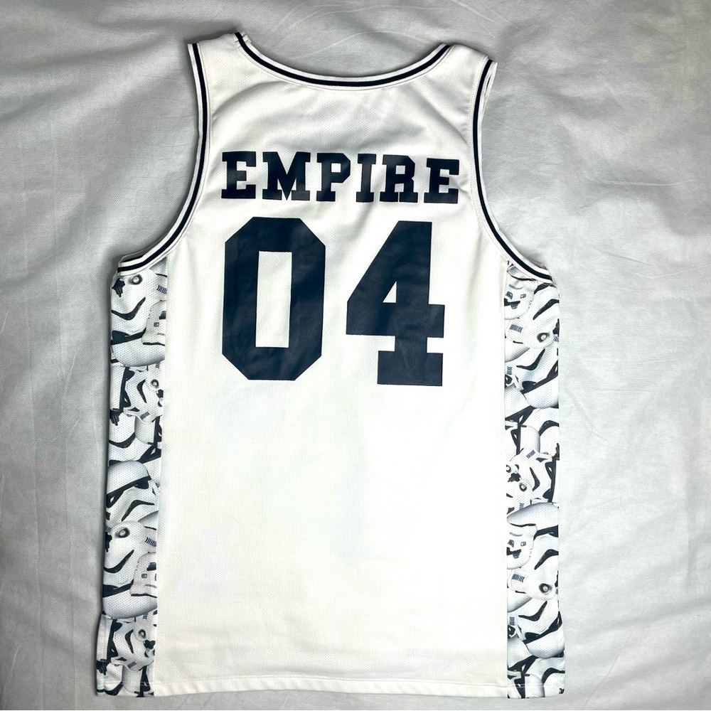 Star Wars X On The Byas Jersey Empire # ‘04 Mens Size Medium White Storm Trooper